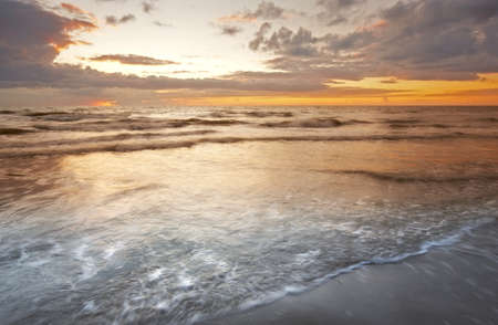 a photo of beautiful sunset at the beach