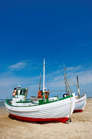 a photo of fishing boats at the beach (Denmark)