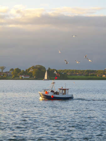 A photo of a huge commercial boat and ferryのeditorial素材