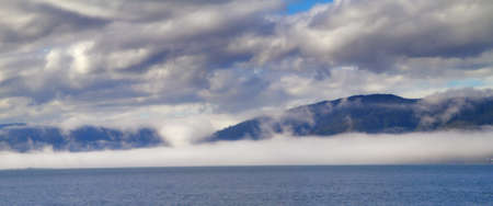 A photo of Sea and mountains  - near Wellington, NZの写真素材