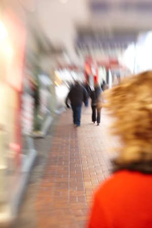 A lens and motion blurred illustrative image of city lifeのeditorial素材