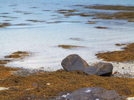 A photo of a fjord north of the polar circle in Norway