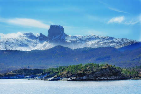 A photo of mountains north of the polar circle