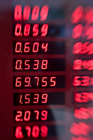 A lens blurred image of exchange rates