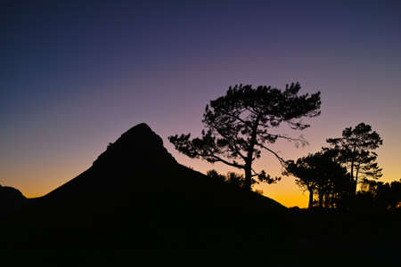 A night photo  of Lions Head, Cape Town, South Africa