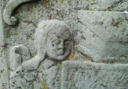 A photo of a gravestone hundred of years old, Denmarkの写真素材