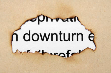 Downturn text on paper holeの写真素材