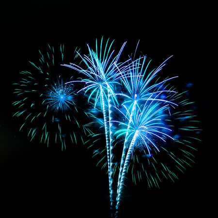 Fireworks isolated on black backgroundの写真素材