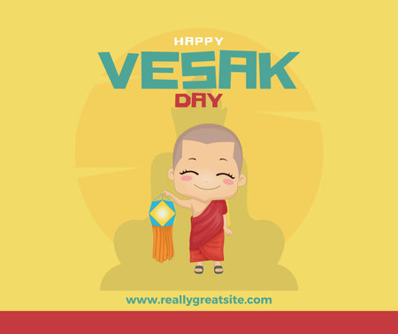 Happy Vesak Day Vector Illustration. Suitable for greeting card and posterの写真素材