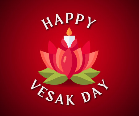 Happy Vesak Day. Greeting card. Vector illustration.の写真素材