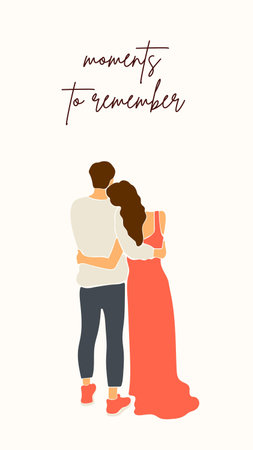 Wedding couple in love. Vector illustration in flat style.の写真素材