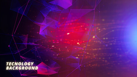 Abstract polygonal background. Futuristic technology style. Elegant background for business presentations.の写真素材