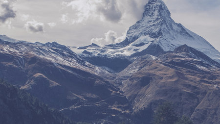 Matterhorn mountain peak in Zermatt Switzerland, Europe.の写真素材