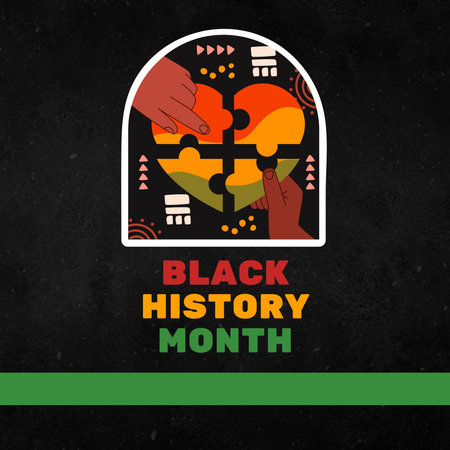 Black history month. Vector illustration of Black history month on black backgroundの写真素材