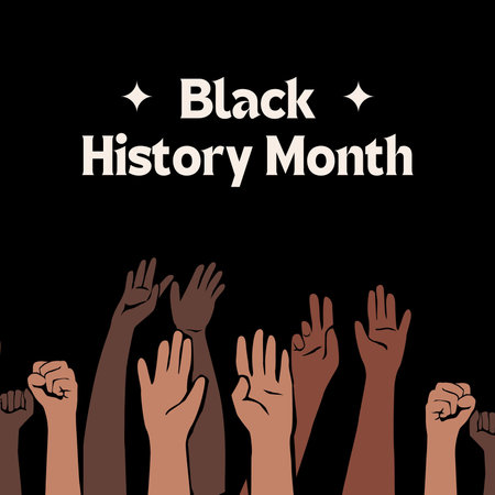Black history month background with hands up. Vector Illustration EPS10の写真素材