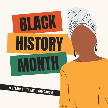 Black history month. Vector illustration in flat design style. Black history month banner.の写真素材