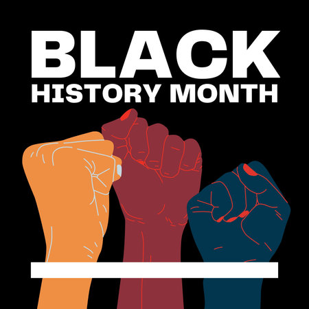 Black History Month. Vector illustration in flat style on black background.の写真素材