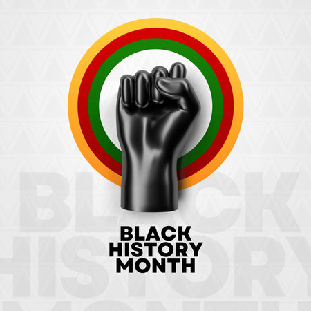 Black History Month. Vector illustration of Black History Month background with hand.の写真素材