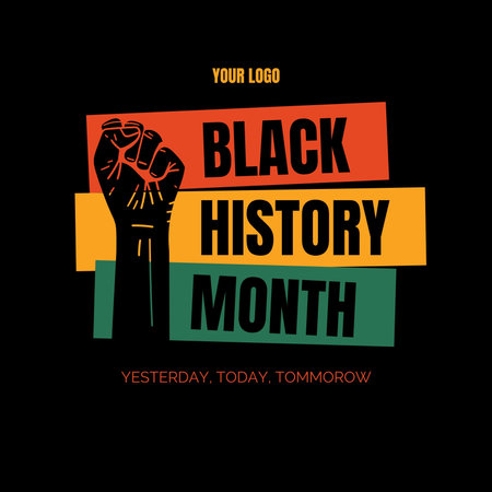 Black History Month Vector Template Design Illustration. Black History Month Posterの写真素材