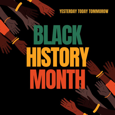 Black History Month. Vector illustration of black history month on black background.の写真素材