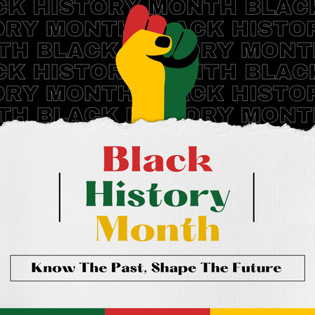 Black History Month background with hand and torn paper. Vector illustration.の写真素材