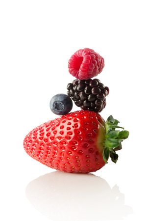 A Colourfull pyramid made of berries.の写真素材
