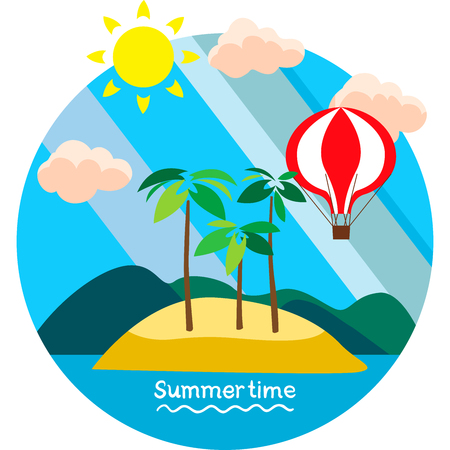 Creative conceptual vector. Summertime vacation.のイラスト素材