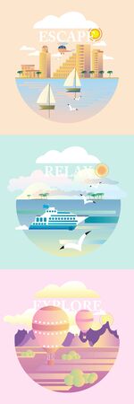 Creative conceptual vector. Summertime vacation.のイラスト素材