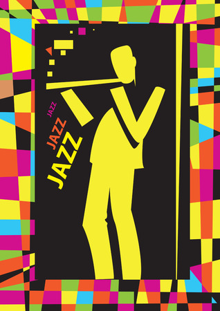 Creative conceptual vector. Man playing musical instrument.の写真素材