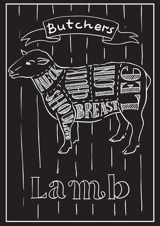 Creative conceptual vector. Sketch hand drawn meat at butchers shop recipe illustration, chalk, ink, line art, vector.のイラスト素材