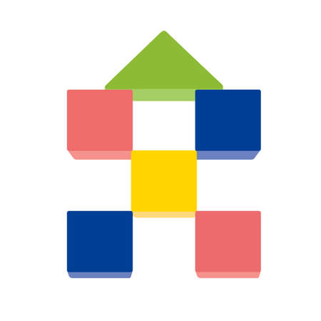 Arrow up shape of stack blocks, Vector Illustrationのイラスト素材