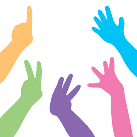 hands and fingers. Numbers countdownのイラスト素材