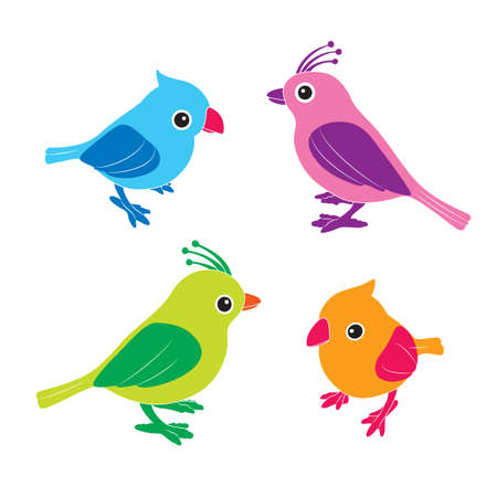 Cute birds in vector. illustrationのイラスト素材