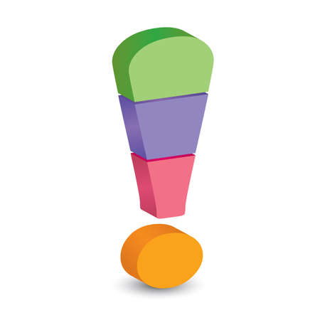 Vector exclamation mark 3d / can use for info-graphic / loop business report or plan / modern template / education template / business brochure / system diagramのイラスト素材
