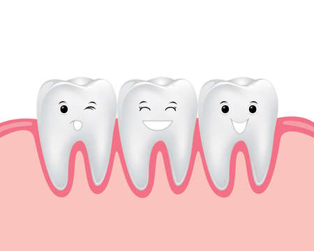 dental cartoon vector, teeth with gumのイラスト素材