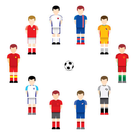 Soccer / Football players.Vector illustration.のイラスト素材