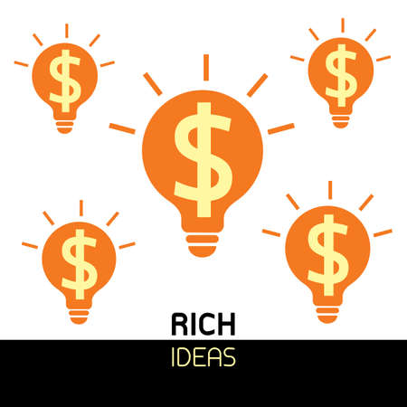 Light bulb with dollar symbol.  Rich idea concept.のイラスト素材
