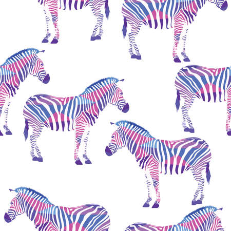 Geometric zebra seamless pattern. illustration isolated on white background.のイラスト素材