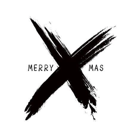 Christmas calligraphy. brush lettering. Illustrationのイラスト素材