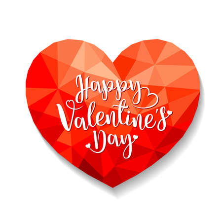Abstract polygonal heart. Happy vanlentine's day. Illustration isolated on white background.のイラスト素材