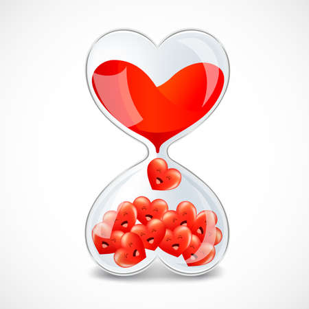 Heart hourglass design. Illustration isolated on white background. Love with valentine's day concept.のイラスト素材