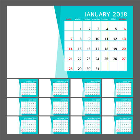 2018 Calendar year design.のイラスト素材