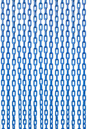 Metal chains colored blue.の写真素材