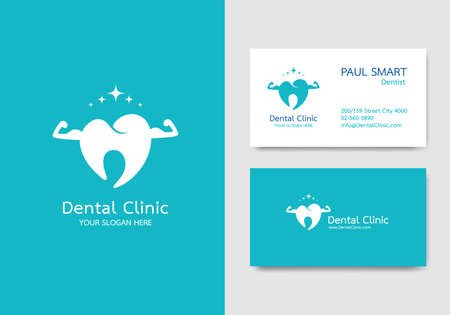 Dental clinic, business card design  template. Pattern vector editable.のイラスト素材