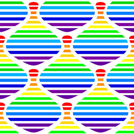 Abstract geometric pattern background. Colorful rainbow strip lines. Vector illustration, isolated on white background.のイラスト素材