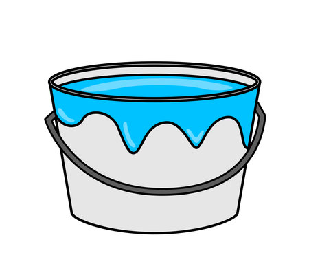 Blue paint bucket object. Vector illustration.のイラスト素材