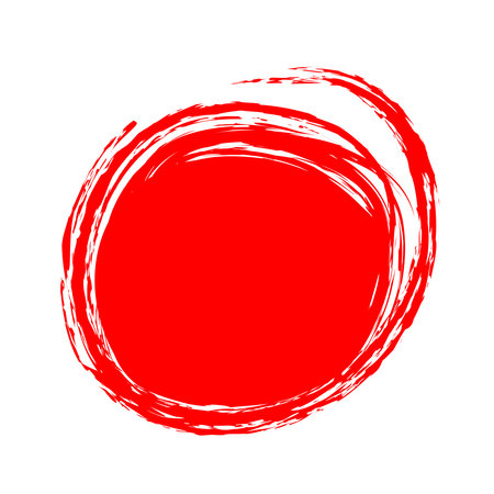 Grunge circle brush style. Vector illustration. The grunge circle frame brush style is a design element commonly used in graphic design, illustration, and digital art.のイラスト素材