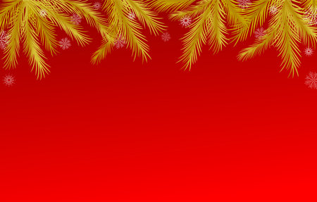 Christmas border with fir branches.. Christmas holiday background. Vector illustration for holiday headers, banners, party postersのイラスト素材