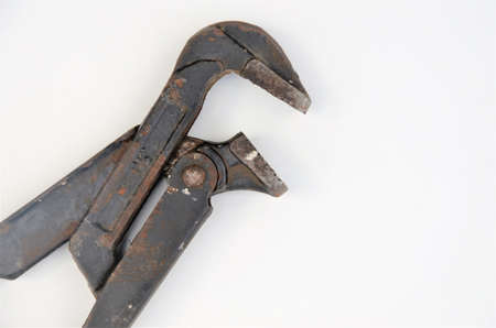 adjustable wrench with traces of rust, repair tool. High quality photo