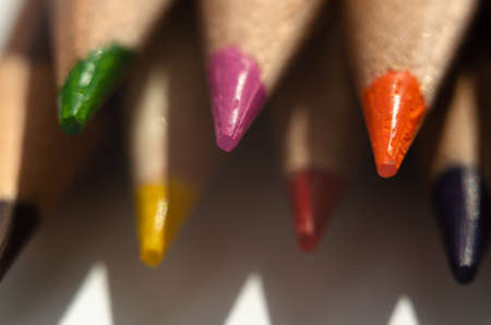 close-up colored pencils, abstraction of objects. High quality photo